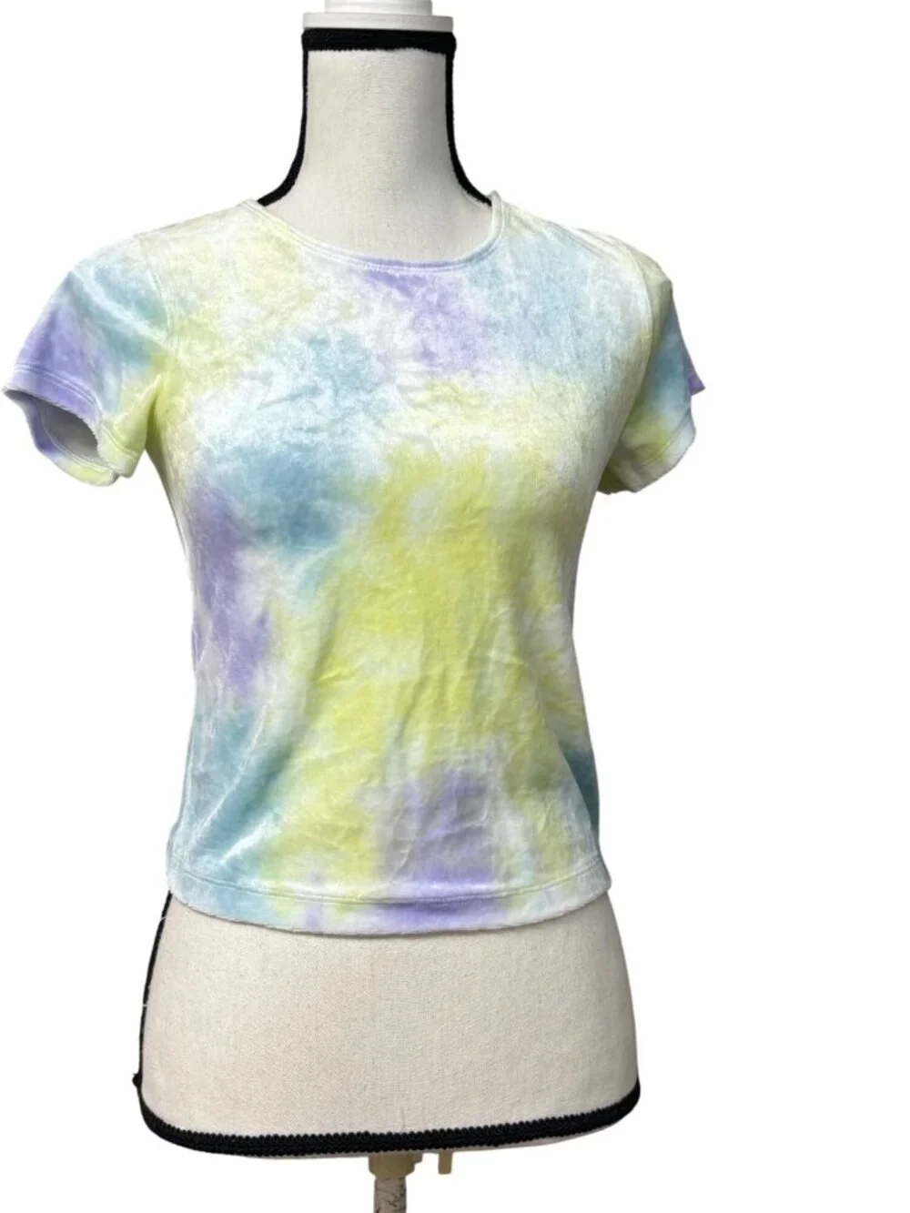 Free People Bright Eyes Velvet T-Shirt, Cloud Combo, XS